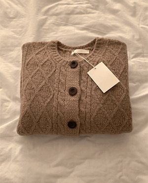 cable pocket cardigan (2color)