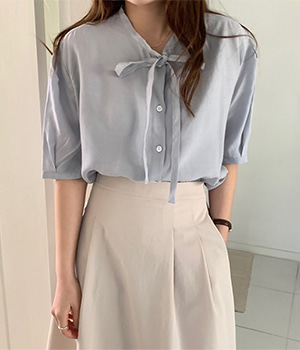 ribbon button blouse (3color)