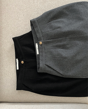classic button wool skirt (2color)