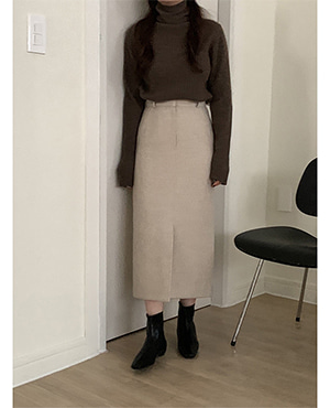 wool slit skirt (2color)