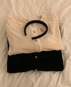 velvet blouse (2color)