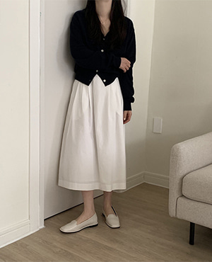 cotton pleats skirt (2color)