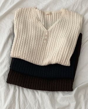button cable knit (4color)