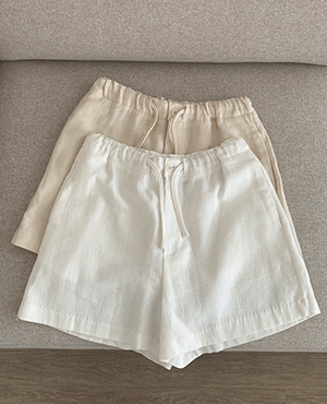 natual cotton half shorts (2color)