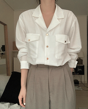 opening pocket blouse (2color)