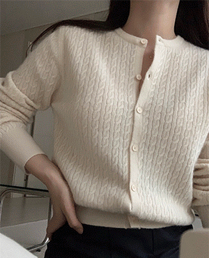 raccoon cable cardigan (4color)