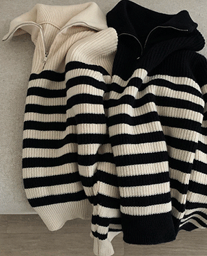 cash hazzi zip-up knit (2color)