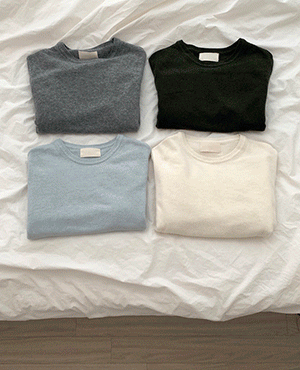wool round crop knit (4color)