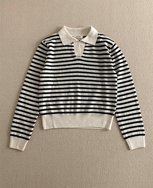 open collar knit (3color)