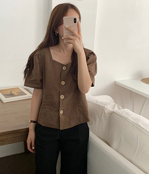 square button blouse (2color)