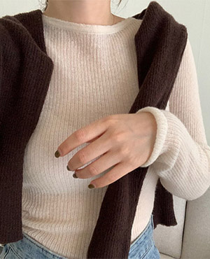 mohair wool inner knit (3color)