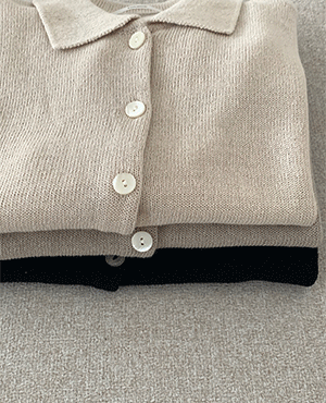 linen collar cardigan (3color)