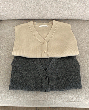 button knit vest (3color)