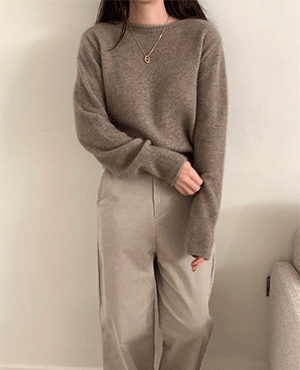 raccoon boat neck knit (5color)