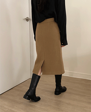 wool bookle skirt (2color)